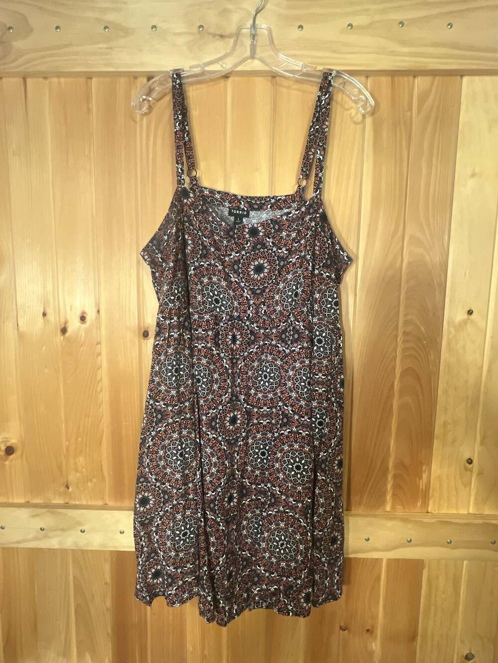 Torrid Floral Tapestry Print Mini Jersey Hanky Hem Dress Size 1